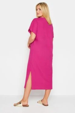 YOURS Curve Pink Side Split Midaxi T-Shirt Dress 9 YOURS Curve Pink Side Split Midaxi T-Shirt Dress -Plus Size Apparel Shop 90f6795b b9fa 4d 137273 C