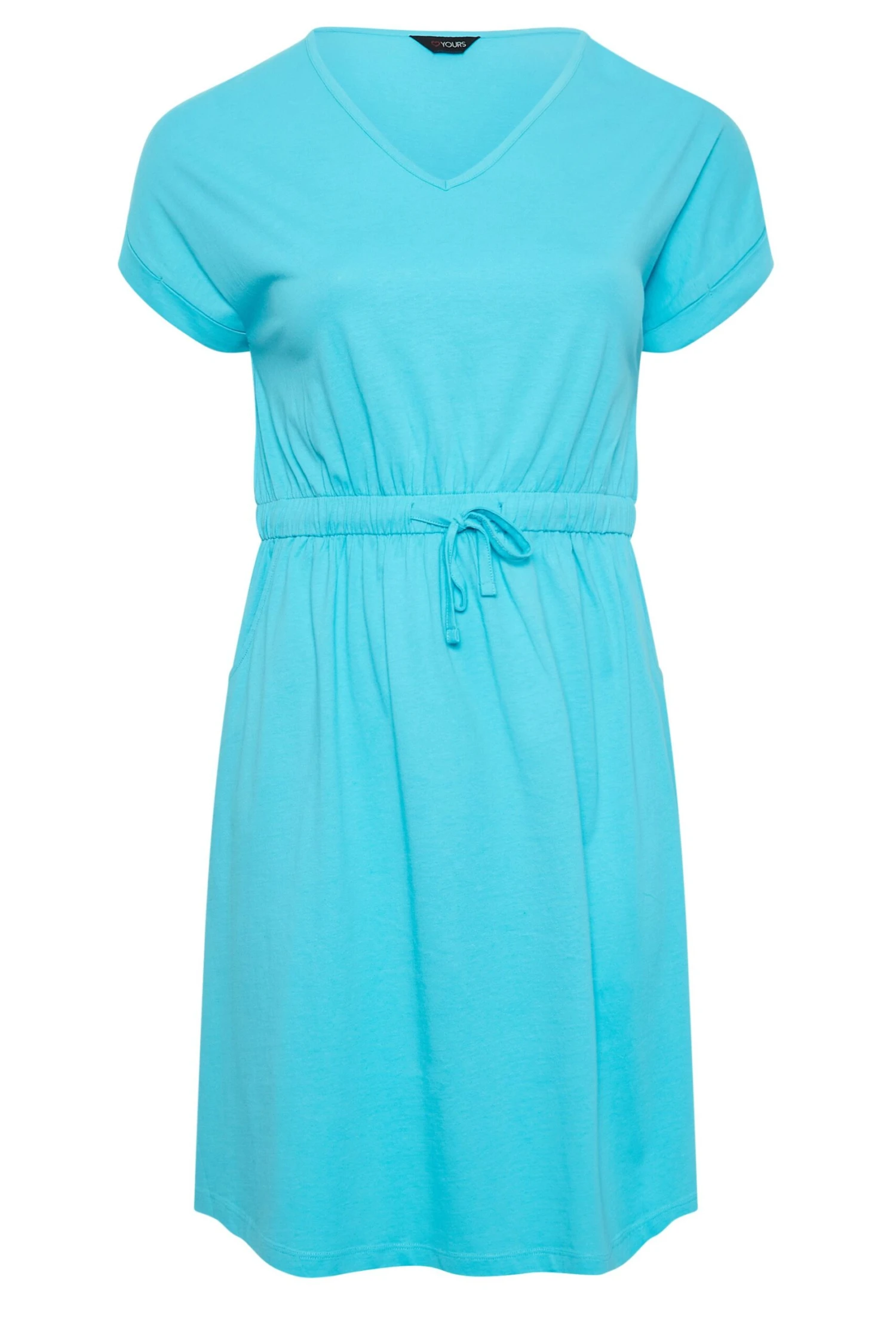 YOURS Curve Blue Cotton T-Shirt Dress 7 YOURS Curve Blue Cotton T-Shirt Dress - Image 5