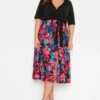 YOURS LONDON Curve Black Tropical Print Wrap Dress -Plus Size Apparel Shop 92dbea20 6e35 4b 162220 B