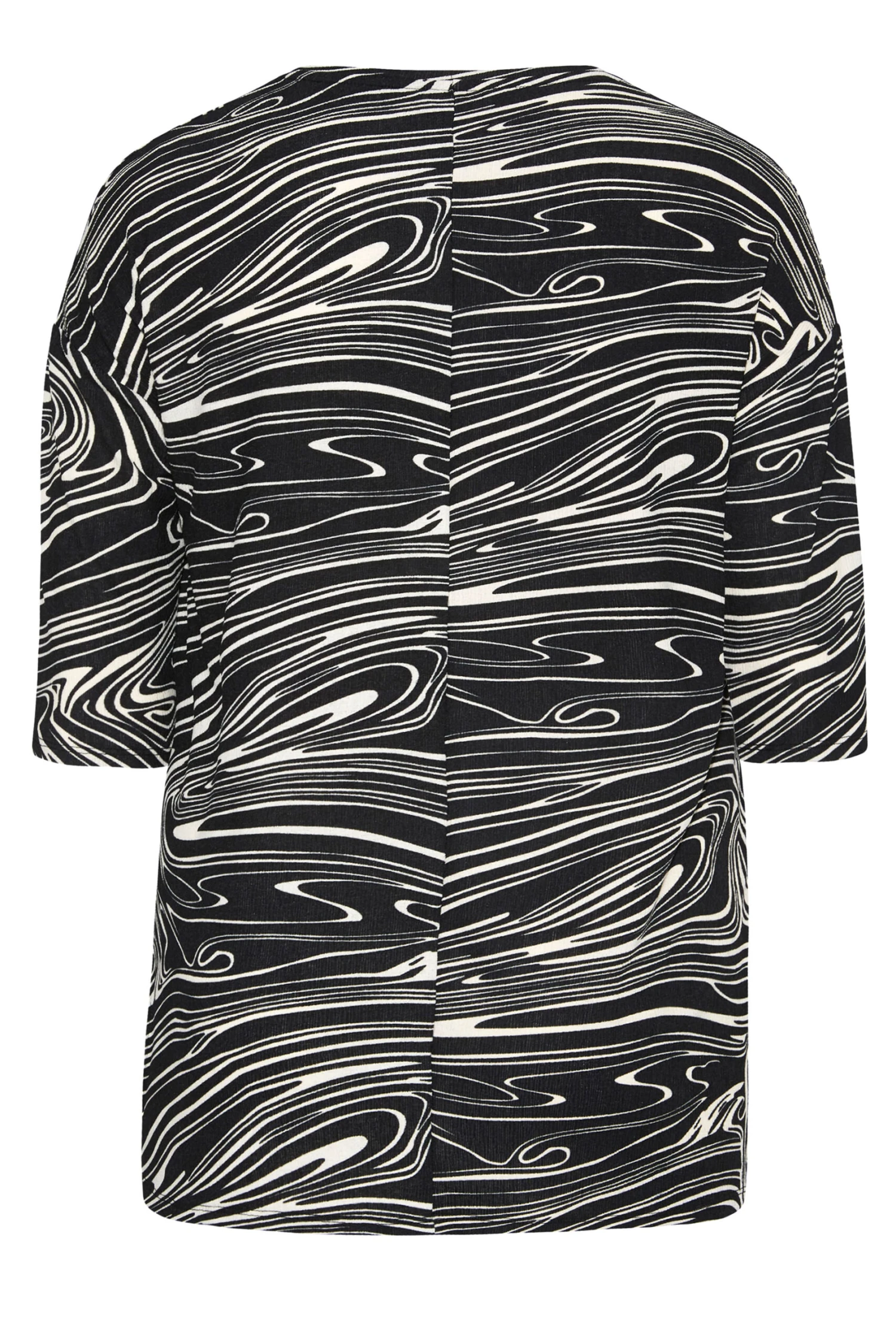 YOURS Curve Black Marble Print Top 8 YOURS Curve Black Marble Print Top - Image 6