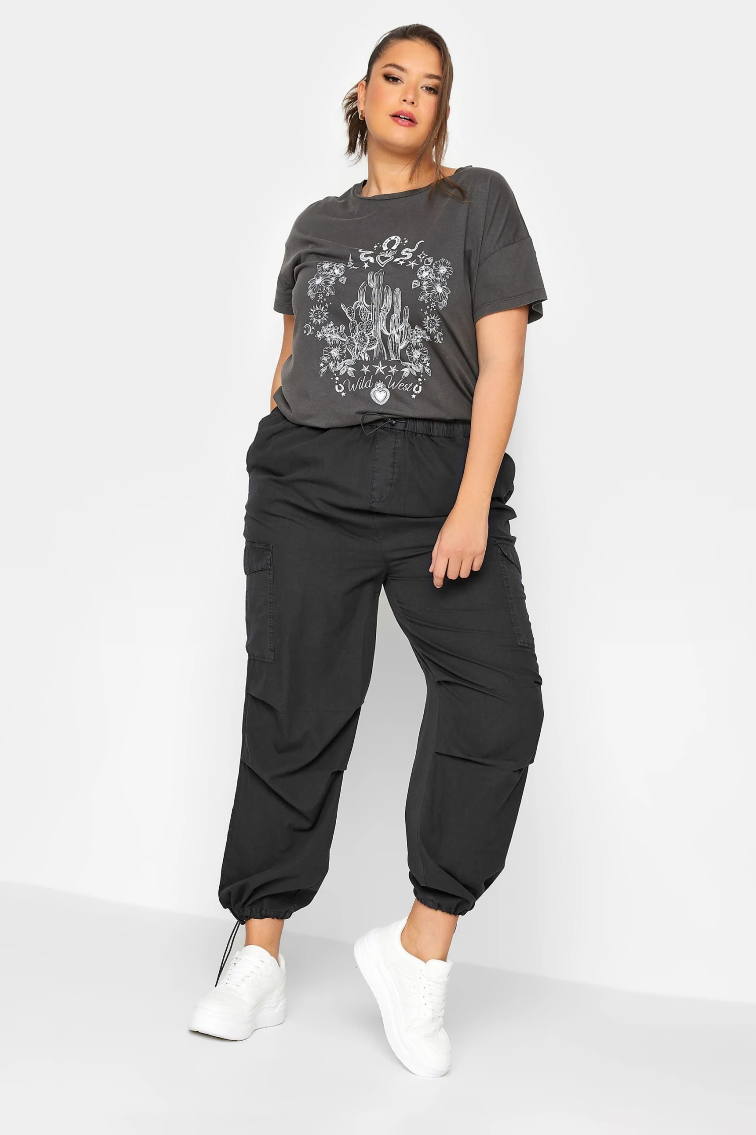 LIMITED COLLECTION Curve Grey 'Wild West' Printed T-Shirt 4 LIMITED COLLECTION Curve Grey 'Wild West' Printed T-Shirt - Image 2