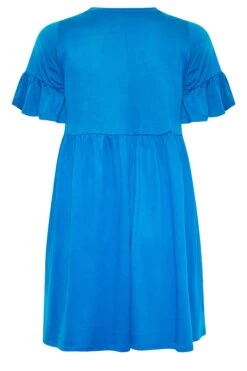 YOURS Curve Cobalt Blue Frill Sleeve Smock Dress -Plus Size Apparel Shop 941e4813 3617 41 301855 Y
