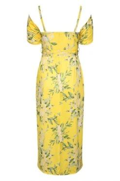 YOURS LONDON Curve Yellow Floral Cold Shoulder Maxi Dress -Plus Size Apparel Shop 946799ec 0005 40 161530 Y