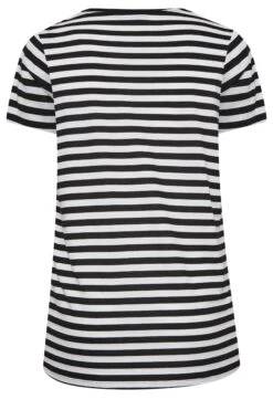 YOURS Curve Black Stripe Lips Printed T-Shirt -Plus Size Apparel Shop 94b5f140 29b9 47 302167 Y