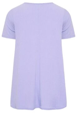 YOURS Curve Lavender Purple Ribbed T-Shirt -Plus Size Apparel Shop 9564e16e d0d6 42 320698 Y