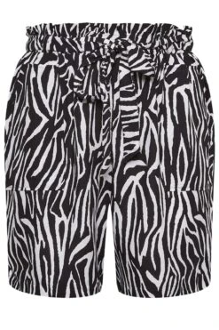 YOURS Curve Black Zebra Print Paperbag Waist Shorts -Plus Size Apparel Shop 95e4377a 84b6 4f 144802 X