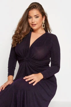 YOURS LONDON Curve Black & Purple Glitter Maxi Dress -Plus Size Apparel Shop 9652d2b5 1e7c 45 161638 D