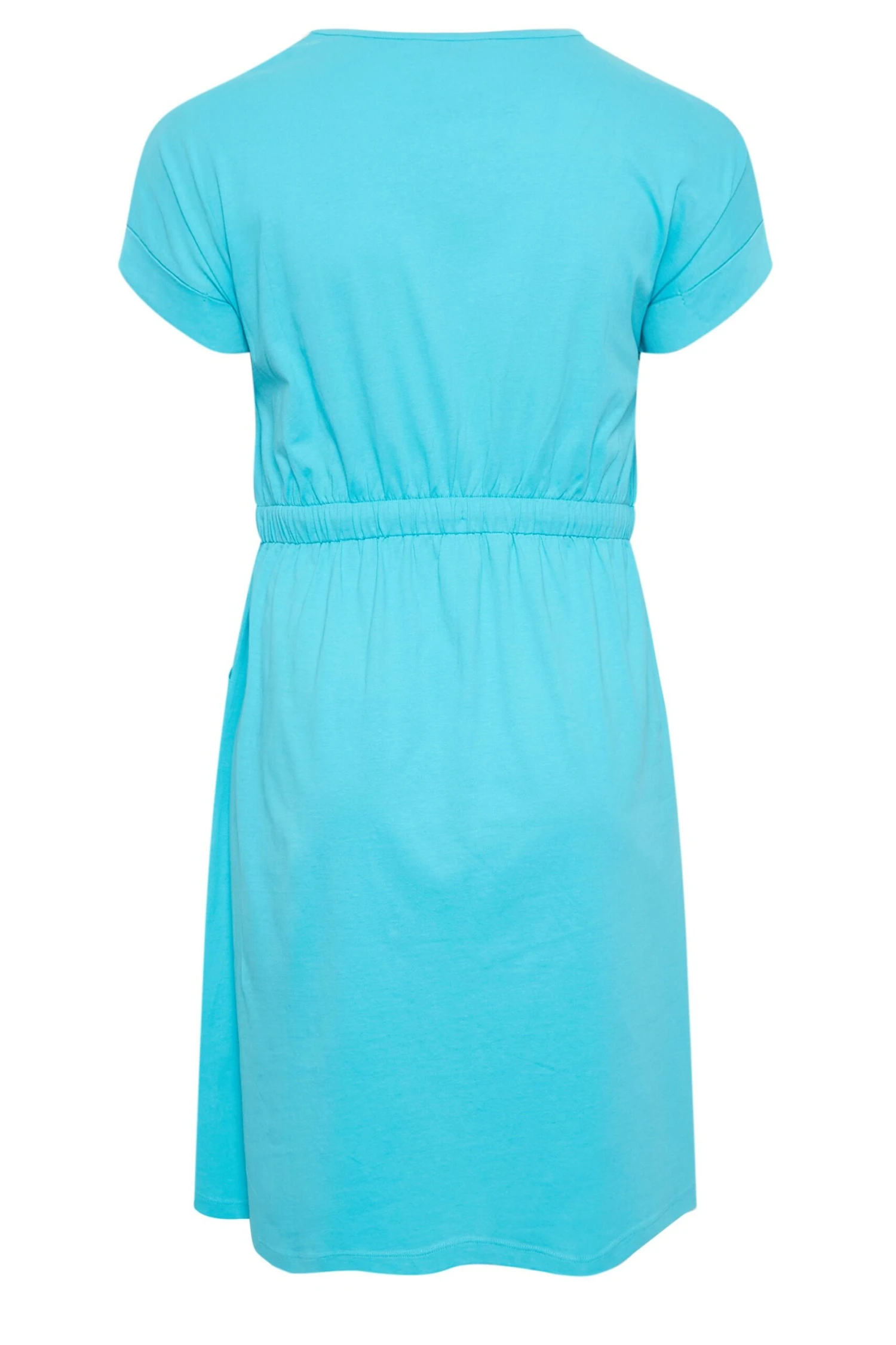 YOURS Curve Blue Cotton T-Shirt Dress 8 YOURS Curve Blue Cotton T-Shirt Dress - Image 6