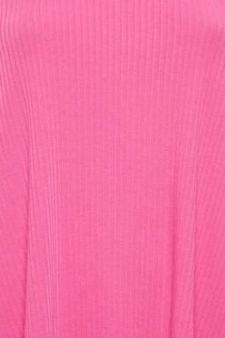 YOURS Curve Bright Pink Ribbed T-Shirt -Plus Size Apparel Shop 988c6051 6903 46 320697 Z