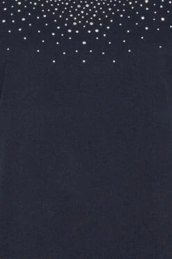 YOURS Curve Navy Blue Sequin T-Shirt -Plus Size Apparel Shop 98bf423b 0365 40 301846 Z