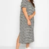 YOURS Curve Grey Stripe Print Maxi T-Shirt Dress -Plus Size Apparel Shop 98ee4ec5 94cb 4f 137564 B