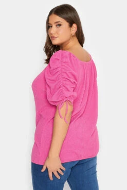 YOURS Curve Pink Textured Bubble Hem Top 9 YOURS Curve Pink Textured Bubble Hem Top -Plus Size Apparel Shop 992c8ff9 96af 4f 320927 C