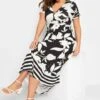 YOURS Curve Black Floral Midaxi Wrap Dress -Plus Size Apparel Shop 9a321101 3b6e 47 301985 B