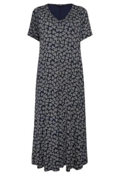YOURS Curve Navy Blue Heart Print Maxi Dress -Plus Size Apparel Shop 9a9e1d27 1f34 43 302056 X