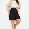 YOURS Curve Black Elasticated Waist Pull On Shorts 2 YOURS Curve Black Elasticated Waist Pull On Shorts -Plus Size Apparel Shop 9abc3151 8caa 48 144771 B