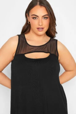 YOURS Curve Black Mesh Cut Out Swing Vest -Plus Size Apparel Shop 9aceacc2 b39b 49 320394 D