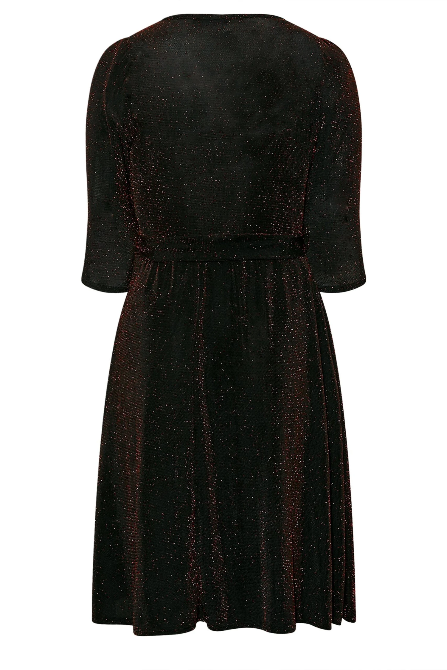 YOURS LONDON Curve Red Glitter Wrap Dress 8 YOURS LONDON Curve Red Glitter Wrap Dress - Image 6
