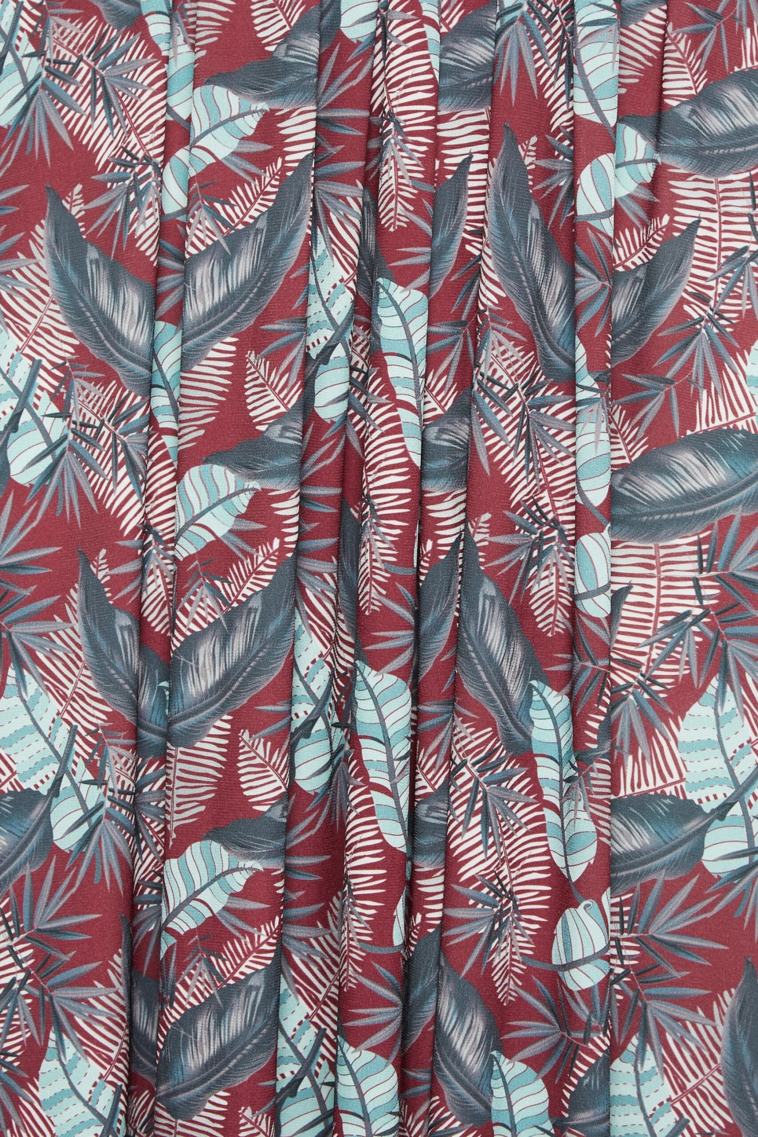 YOURS Curve Red Leaf Print Maxi Wrap Dress 6 YOURS Curve Red Leaf Print Maxi Wrap Dress - Image 4