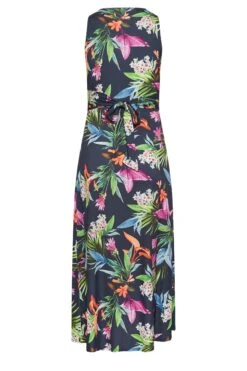 YOURS LONDON Curve Navy Blue Tropical Print Knot Front Maxi Dress 13 YOURS LONDON Curve Navy Blue Tropical Print Knot Front Maxi Dress -Plus Size Apparel Shop a074c514 65cb 4c 162142 Y