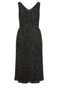 YOURS LONDON Curve Black Spot Print Pleated Maxi Dress -Plus Size Apparel Shop a0e9e71a b396 47 162083 Y