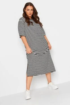YOURS Curve Black Stripe Midaxi Dress -Plus Size Apparel Shop a2827cbe 19db 4a 137555 A