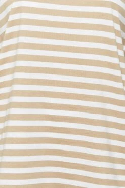 YOURS Curve Beige Brown Stripe Long Sleeve T-Shirt -Plus Size Apparel Shop a32085f7 fff3 45 320627 Z