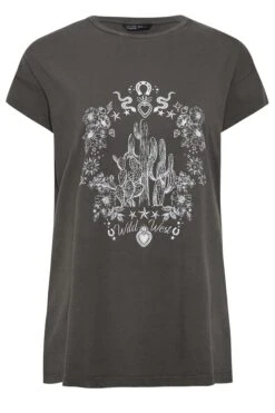 LIMITED COLLECTION Curve Grey 'Wild West' Printed T-Shirt 13 LIMITED COLLECTION Curve Grey 'Wild West' Printed T-Shirt -Plus Size Apparel Shop a331436d cda2 44 215487 XR