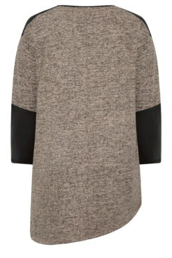 YOURS Curve Charcoal Grey & Black Soft Touch Faux Leather Top -Plus Size Apparel Shop a36f6492 24d1 4f 301510 Y