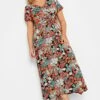YOURS Curve Black & Orange Leaf Print Maxi Dress -Plus Size Apparel Shop a37d736d 0a39 4d 302065 B
