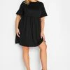 YOURS Curve Black Frill Sleeve Smock Dress 1 YOURS Curve Black Frill Sleeve Smock Dress -Plus Size Apparel Shop a51880a1 2252 44 301854 B