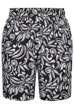 YOURS Curve Black Monochrome Swirl Shorts -Plus Size Apparel Shop a5c868a9 a7b6 4c 144798 X