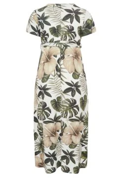 YOURS Curve White Tropical Leaf Print Wrap Dress -Plus Size Apparel Shop a5d6e9e5 4cd6 49 301990 Y
