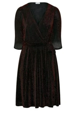 YOURS LONDON Curve Red Glitter Wrap Dress 12 YOURS LONDON Curve Red Glitter Wrap Dress -Plus Size Apparel Shop a6446ea5 f4df 4a 161631 X