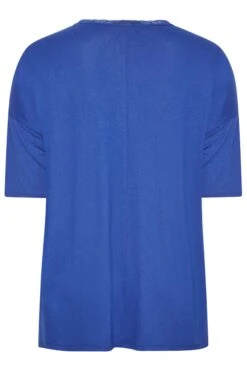 YOURS Curve Cobalt Blue Lace Neck T-Shirt 12 YOURS Curve Cobalt Blue Lace Neck T-Shirt -Plus Size Apparel Shop a6ee1fe8 3bfb 41 301859 Y