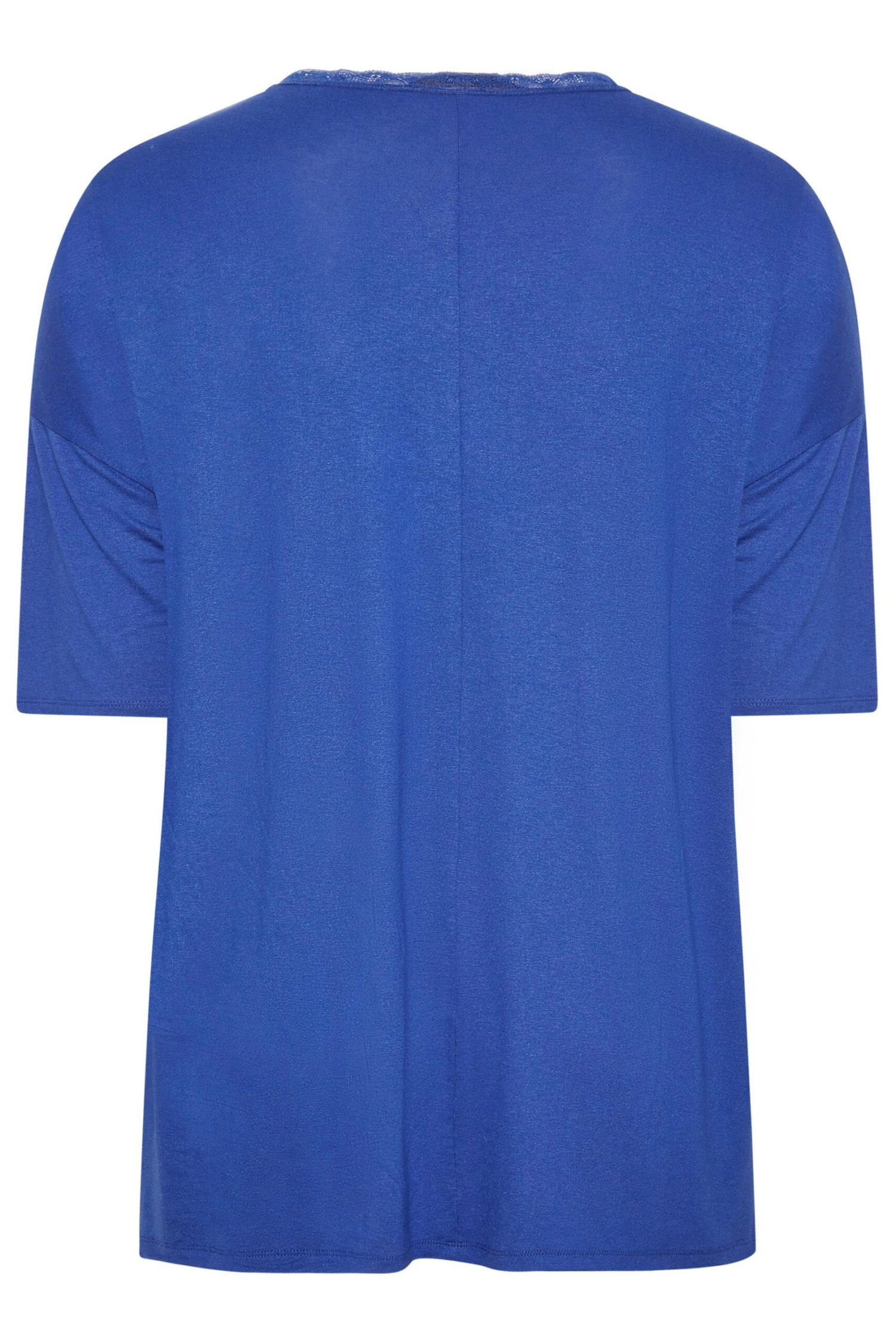 YOURS Curve Cobalt Blue Lace Neck T-Shirt 7 YOURS Curve Cobalt Blue Lace Neck T-Shirt - Image 6