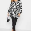 YOURS Curve Black & White Geometric Print Swing Top 2 YOURS Curve Black & White Geometric Print Swing Top -Plus Size Apparel Shop a75e3b8d 4610 49 320637 B