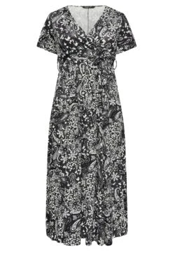 YOURS Curve Black Paisley Print Wrap Maxi Dress -Plus Size Apparel Shop a8454442 a40b 41 302074 X