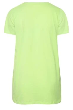 YOURS Curve Lime Green Floral Mesh Panel T-Shirt -Plus Size Apparel Shop a99a9cc6 3d97 48 320831 Y