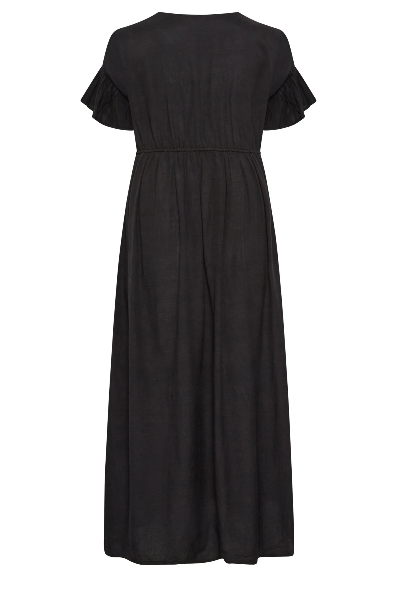 LIMITED COLLECTION Curve Black Frill Sleeve Cotton Maxi Dress 8 LIMITED COLLECTION Curve Black Frill Sleeve Cotton Maxi Dress - Image 6