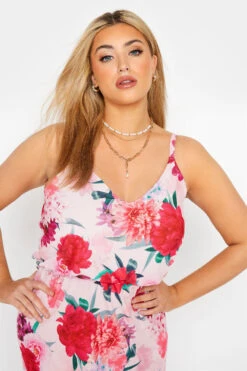 YOURS LONDON Curve Pink Floral Print Cami Maxi Dress -Plus Size Apparel Shop aafb3501 b085 45 161431 D