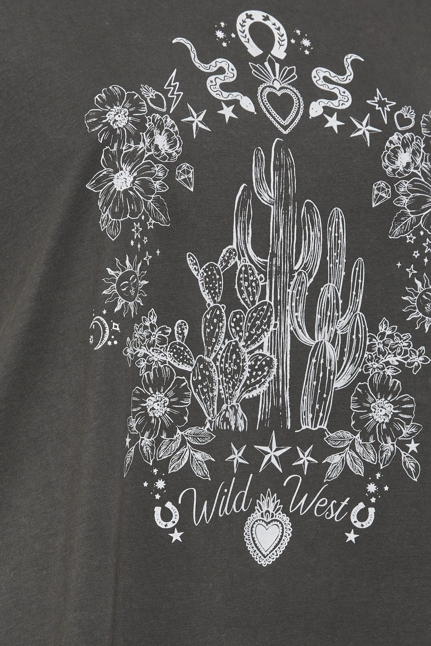 LIMITED COLLECTION Curve Grey 'Wild West' Printed T-Shirt 7 LIMITED COLLECTION Curve Grey 'Wild West' Printed T-Shirt - Image 5