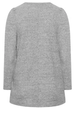 YOURS Curve Grey Pearl Embellished Soft Touch Top -Plus Size Apparel Shop ac9b2338 731f 4d 301420 Y