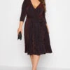 YOURS LONDON Curve Red Glitter Wrap Dress -Plus Size Apparel Shop ac9d3761 57bd 4c 161631 B