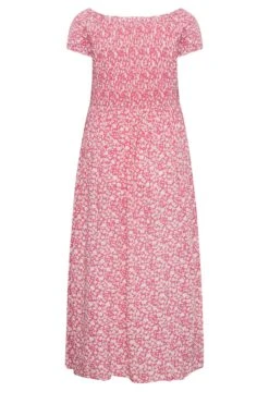 YOURS Curve Pink Ditsy Floral Bardot Maxi Dress -Plus Size Apparel Shop ae035f8a 6037 42 137341 Y