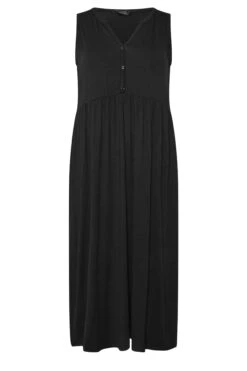 LIMITED COLLECTION Curve Black Placket Maxi Dress -Plus Size Apparel Shop af24feaa 59d7 4e 215754 X