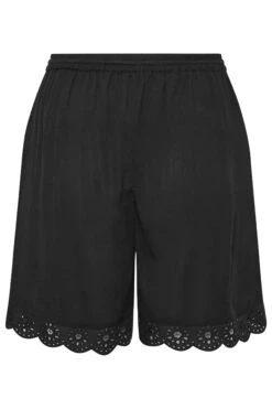 LIMITED COLLECTION Curve Black Broderie Anglaise Trim Shorts -Plus Size Apparel Shop b0491739 3015 4f 215573 Y