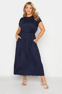 YOURS LONDON Curve Navy Blue Pocket Maxi Dress -Plus Size Apparel Shop b09f2856 d50c 44 157506R A