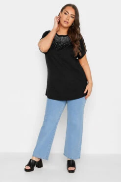 YOURS Curve Black Sequin T-Shirt