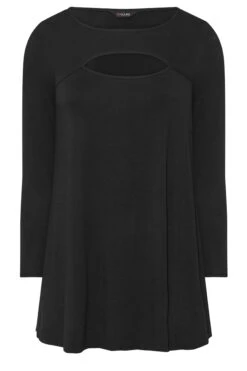 YOURS Curve Black Cut Out Swing Top -Plus Size Apparel Shop b145ee53 c6c2 4b 320328 X