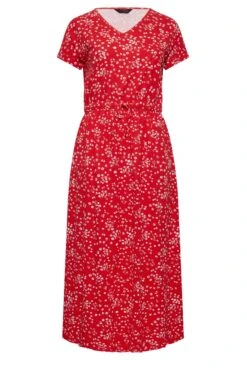 YOURS Curve Red Floral Print Maxi T-Shirt Dress 11 YOURS Curve Red Floral Print Maxi T-Shirt Dress -Plus Size Apparel Shop b22111a9 e929 4b 137309 X